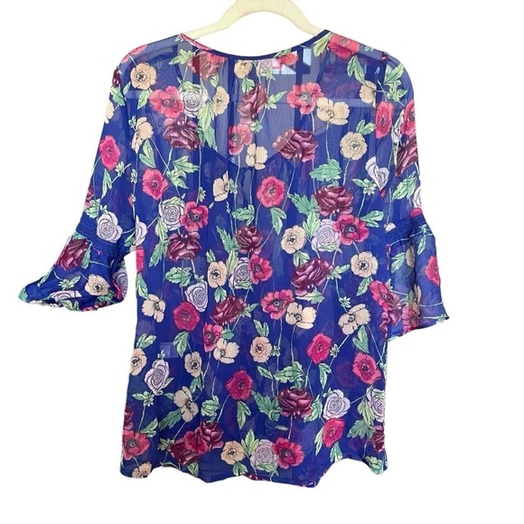 LC Lauren Conrad Blouse floral size large NWT - Picture 2 of 10